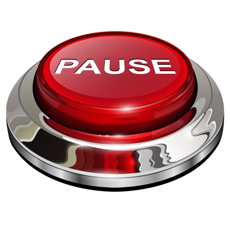 14771698 - pause button, 3d red glossy metallic icon